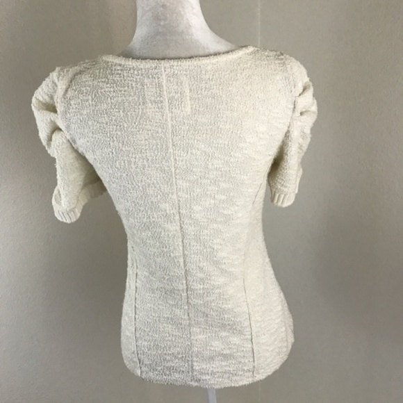 🛑SOLD🛑Anthro Asymmetrical Cream Fuzzy Blouse - Picture 2 of 5